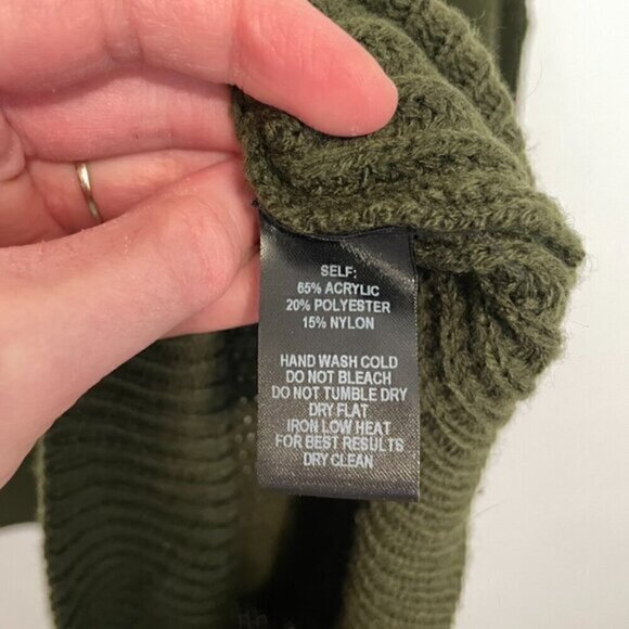 LULUS LULU'S Bringing Sexy Back Backless Sweater Dress Olive Green V-Neck Back M - Picture 10 of 15